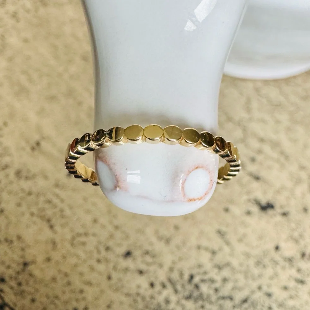 14KYG Beaded Dot Ring Band
